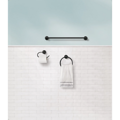 Preston Matte black paper holder towel bar towel ring