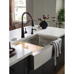 Luxe Chef 33" Workstation Undermount Apron Front Single Bowl Sink With Accessories