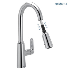 Edwyn Chrome one-handle high arc pulldown kitchen faucet
