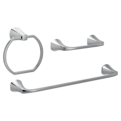 Lindor 3 Pc Kit: Pivoting Paper Holder, Towel Bar and Towel Ring