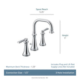 Colinet Chrome two-handle high arc bathroom faucet