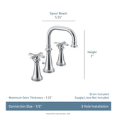 Colinet Chrome two-handle high arc bathroom faucet
