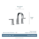 Doux Chrome two-handle high arc bathroom faucet