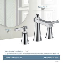Flara Chrome Two-Handle High Arc Bathroom Faucet