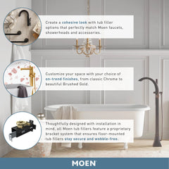 Cia Chrome one-handle tub filler includes hand shower