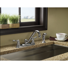 Caldwell Chrome two-handle low arc kitchen faucet