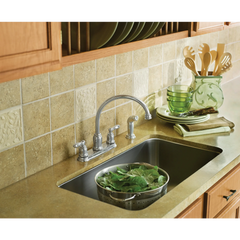 Caldwell Chrome two-handle high arc kitchen faucet