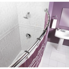 Curved Shower Rods Chrome 5' Curved Shower Rod