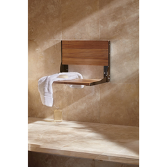 Bath Safety Old world bronze and Teak Folding Shower Seat