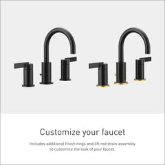 Cia Chrome two-handle high arc bathroom faucet