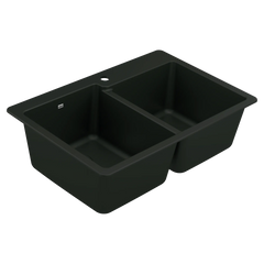 Host 33" Granite Dual Mount Double Bowl Sink