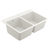 Host 33" Granite Dual Mount Double Bowl Sink