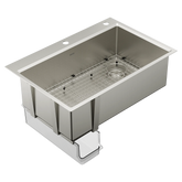 Luxe Chef™ 33” Workstation System Stainless Steel Dual Mount Single Bowl Sink
