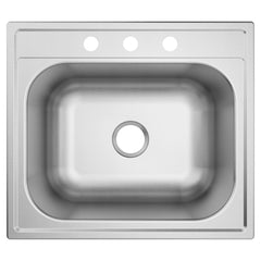 1800 Series 25" x 22" Stainless Steel 18 Gauge Single Bowl Drop In Sink