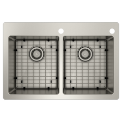 Prep 33" Stainless Steel Dual Mount Double Bowl Sink