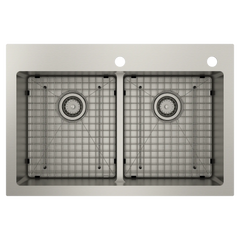 Prep 33" Stainless Steel Dual Mount Double Bowl Sink
