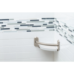 Chrome 9" Grab Bar with Corner Shelf