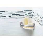 Chrome 9" Grab Bar with Corner Shelf