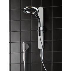 Moen Spa Shower Matte black two-function 7.9" diameter spray head standard with handshower