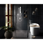 Moen Spa Shower Matte black two-function 7.9" diameter spray head standard with handshower