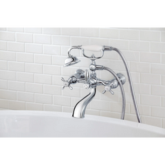 Weymouth Chrome Two-Handle Tub Filler including Handheld Shower