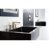 90 Degree Chrome Two-Handle Low Arc Bathroom Faucet