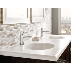 Rizon Chrome two-handle high arc bathroom faucet