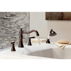 Weymouth Chrome Two-Handle Diverter Roman Tub Faucet including Handheld Shower