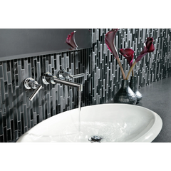 Arris Chrome Two-Handle Wall Mount Bathroom Faucet