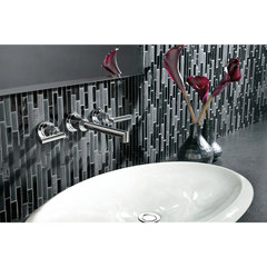 Arris Chrome Two-Handle Wall Mount Bathroom Faucet