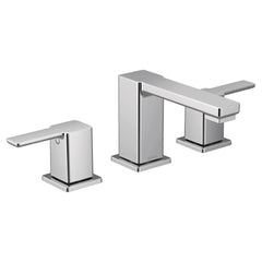 90 Degree Chrome two-handle high arc bathroom faucet