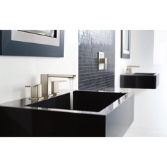 90 Degree Chrome two-handle high arc bathroom faucet