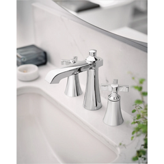 Flara Chrome Two-Handle High Arc Bathroom Faucet