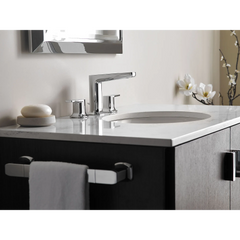 Via Chrome Two-Handle Low Arc Bathroom Faucet