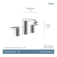 Genta LX Two-Handle Widespread Bathroom Sink Faucet