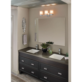 90 Degree Chrome One-Handle Low Arc Bathroom Faucet