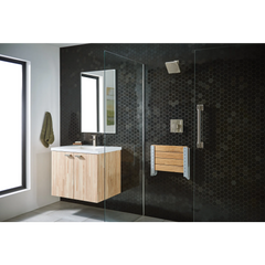 Moen Home Care Stainless and Teak Folding Shower Seat