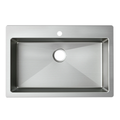 Kenadi 33"x22" stainless steel 18 gauge single bowl dual mount sink