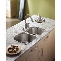 Aberdeen Chrome One-Handle High Arc Pulldown Kitchen Faucet