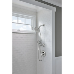 Attract Chrome six-function 3.75" diameter spray head standard with handshower