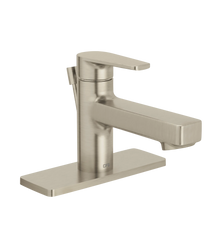Slate Brushed nickel one-handle low-profile bathroom faucet