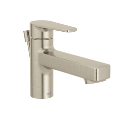 Slate Brushed nickel one-handle low-profile bathroom faucet