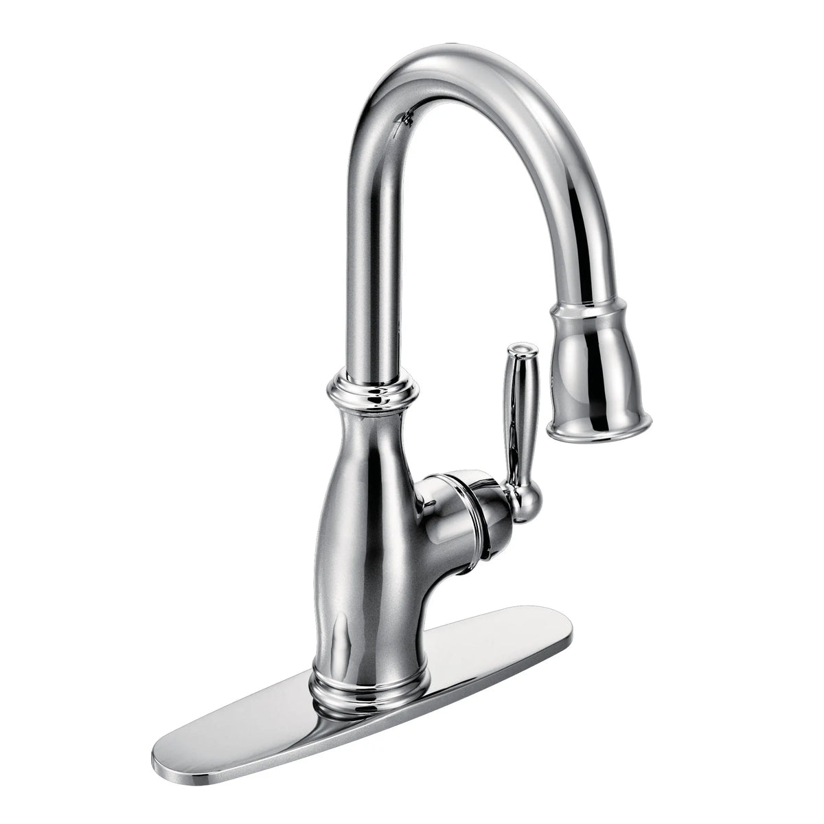 Brantford Chrome One-Handle High Arc Pulldown Bar Faucet