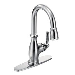 Brantford Chrome One-Handle High Arc Pulldown Bar Faucet