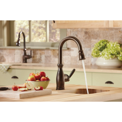 Brantford Chrome One-Handle High Arc Pulldown Bar Faucet
