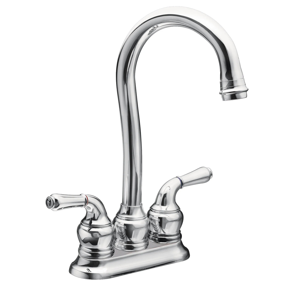 Monticello Chrome two-handle high arc bar faucet
