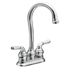 Monticello Chrome two-handle high arc bar faucet