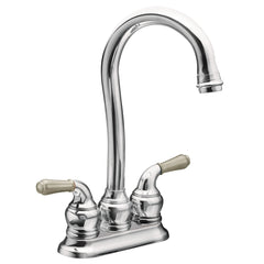 Monticello Chrome two-handle high arc bar faucet
