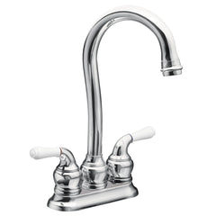 Monticello Chrome two-handle high arc bar faucet