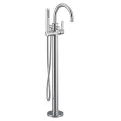 Cia Chrome one-handle tub filler includes hand shower